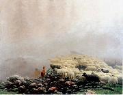 Stanislaw Witkiewicz Sheeps in the fog. France oil painting artist